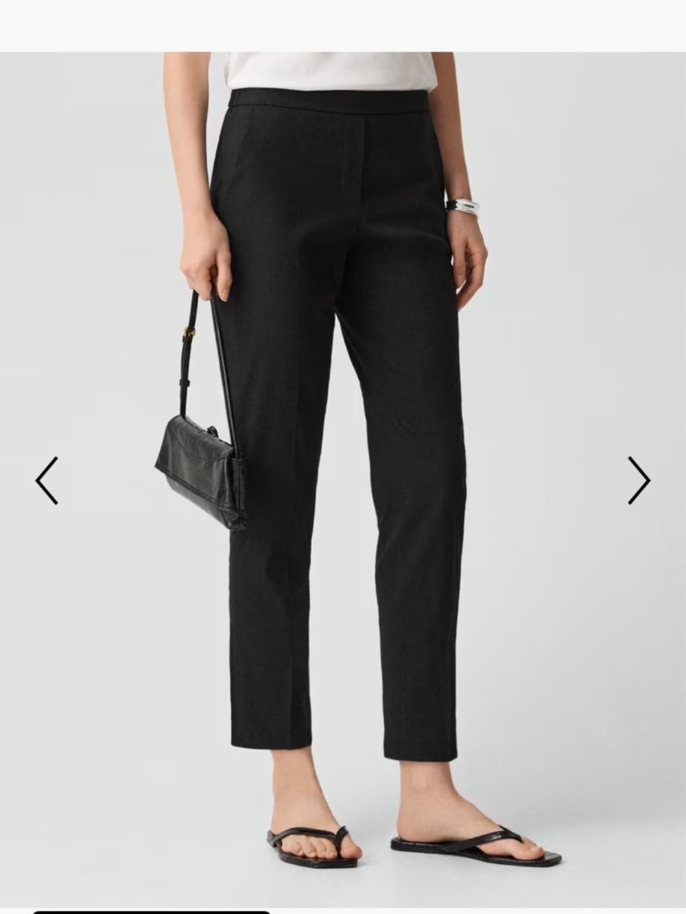 Theory Treeca Linen Pull-On Pant Eco Crunch Wash Cropped Elastic Waist 4